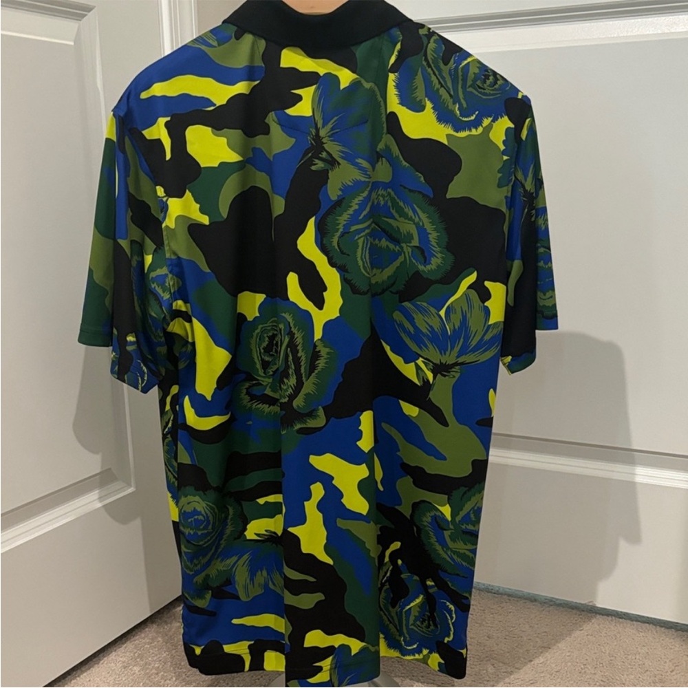 Robert Graham Blue and Yellow Camouflage Polo Shirt - Picture 2 of 3